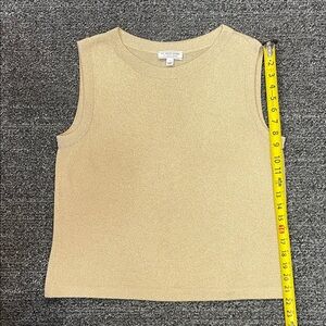 St. John Sport by Marie Gray Beige Knit Shell Top L Sleeveless Sweater Tank